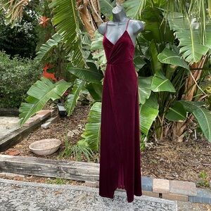 Velvet strap back maxi slipdress